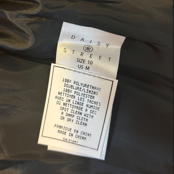 Daisy Street black blue and white faux leather colour block biker jacket NWT - Picture 10 of 13